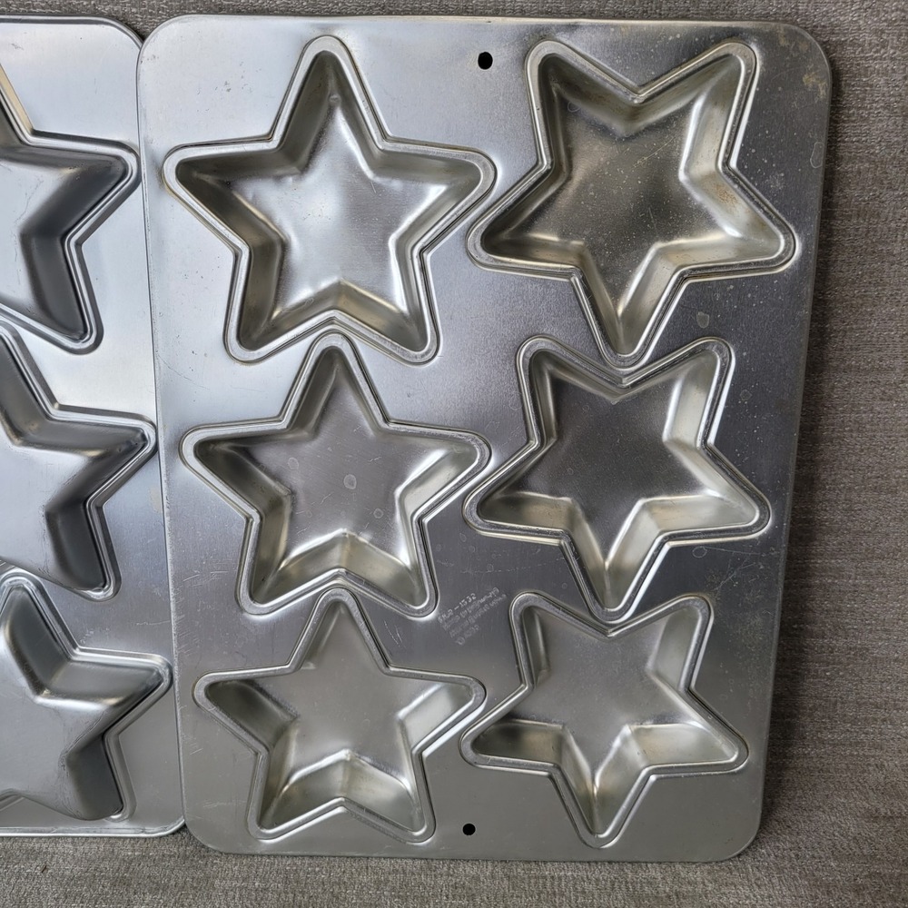 Wilton Mini Star Cake Pans Set 2 1995 Vintage Baking Treats July 4th Patriotic - Picture 6 of 10